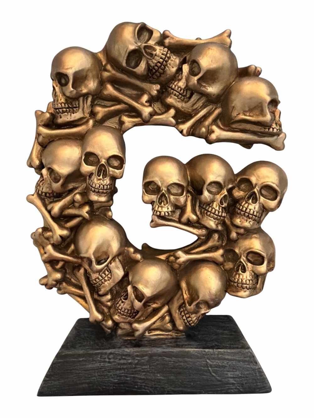 Godspeed Gold Skull Bones “G” Decorative Statue New in Box